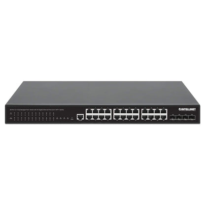 Switch PoE+ entièrement géré de niveau 2+ à 28 ports avec 24 ports Gigabit Ethernet et 4 liaisons montantes SFP+